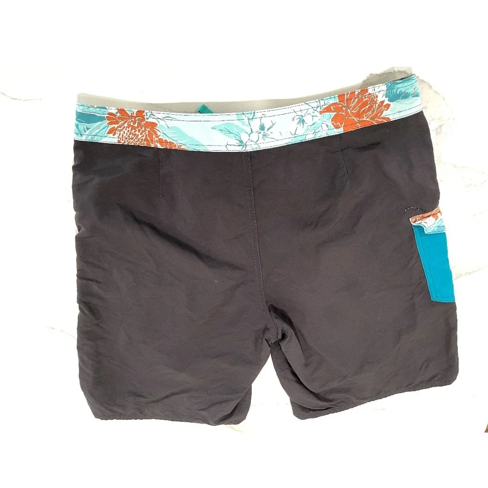 Patagonia Mens Board Shorts Swim Trunks Floral‎ Waistband Size 33